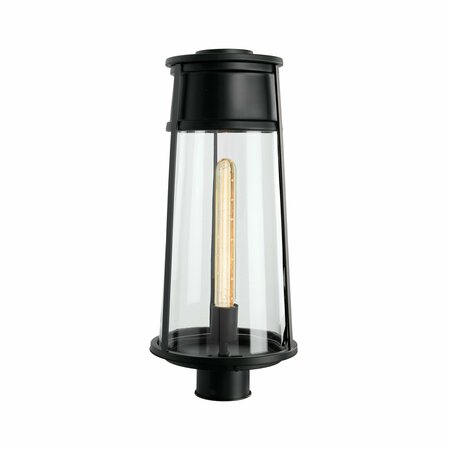 NORWELL Cone Outdoor Post Lantern Light - Matte Black 1247-MB-CL